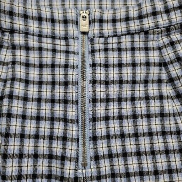 Hollister Ultra High-Rise Mini Skirt Size XS XSmall Plaid Black Blue Back Zip - Picture 5 of 9